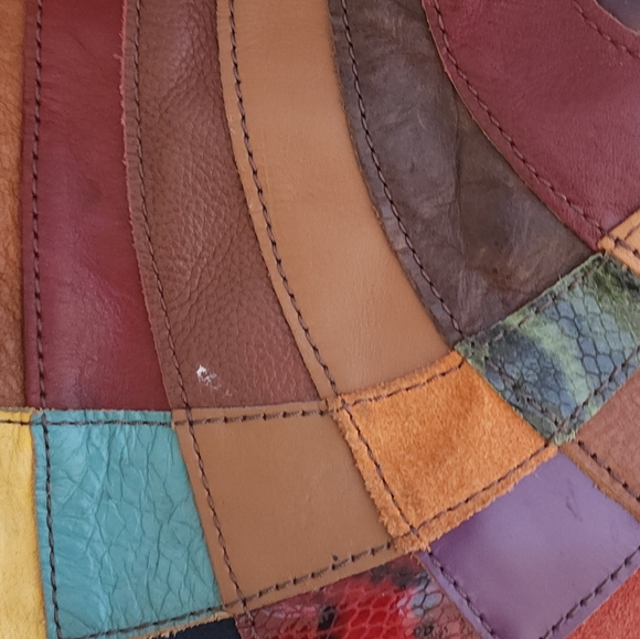 Vintage patchwork leather purse - Picture 7 of 8